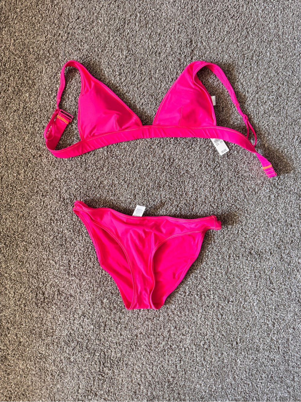 aerie Hot Pink Triangle Bikini Set